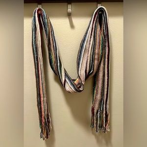 Long Colorful Scarf with Fringe